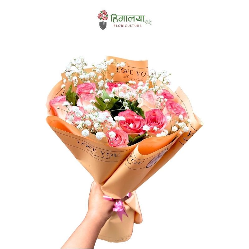 Pink Hybrid Rose Bouquet 