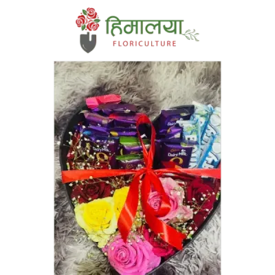Chocolate Heart Shape Box Bouquet