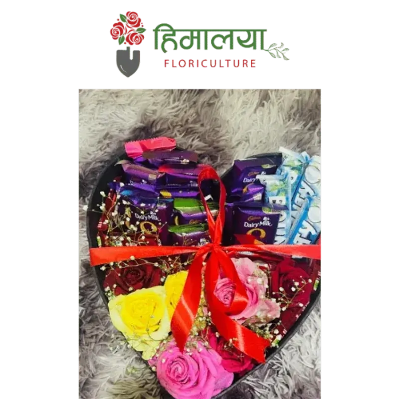 Chocolate Heart Shape Box Bouquet