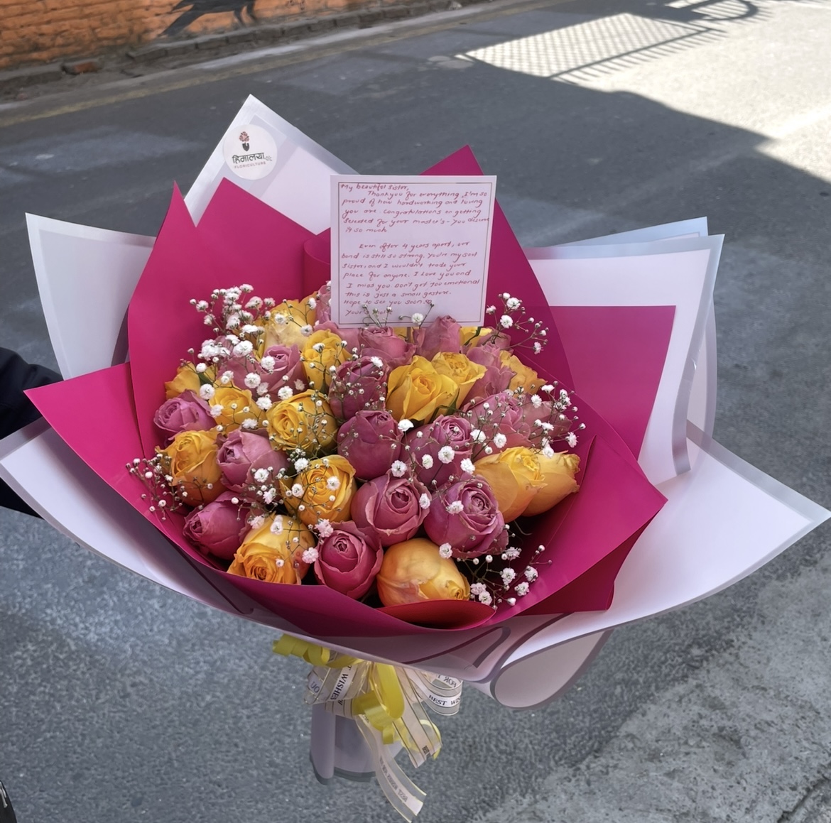 A beautiful combination of purple and pink roses, symbolizing admiration, grace, love, and happiness. The soft blend of colors creates a romantic and elegant bouquet perfect for special occasions.