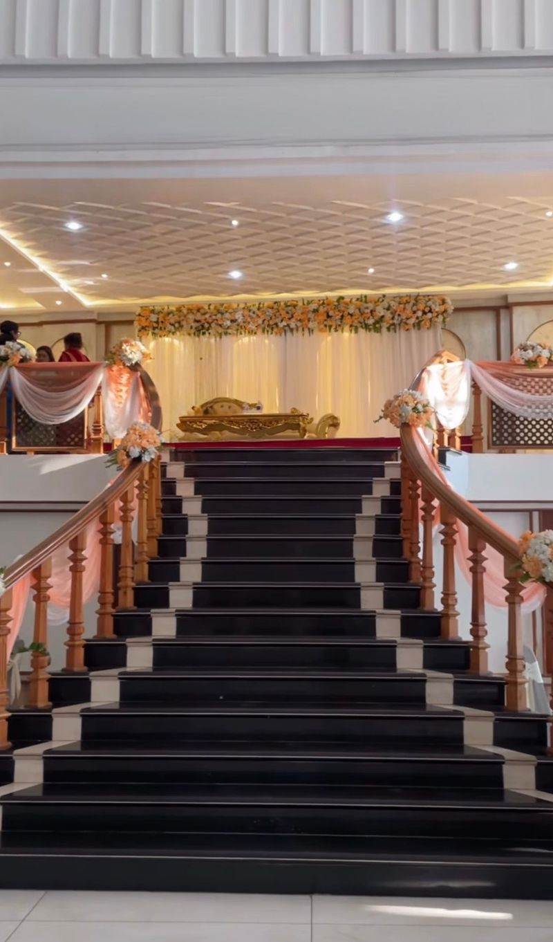 Elegant Grand Staircase & Pathway Floral Decor