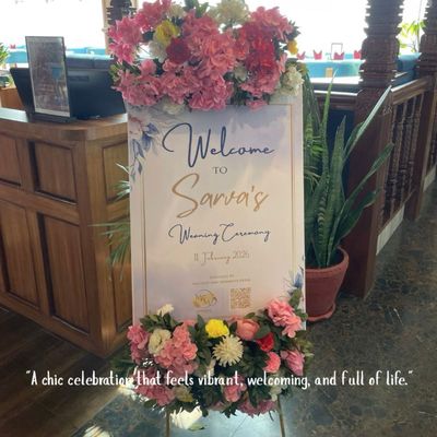Elegant Floral Welcome Sign Display