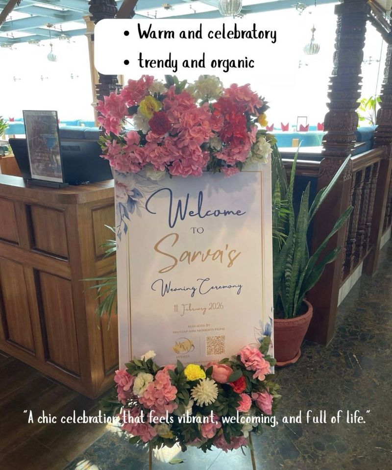 Elegant Floral Welcome Sign Display