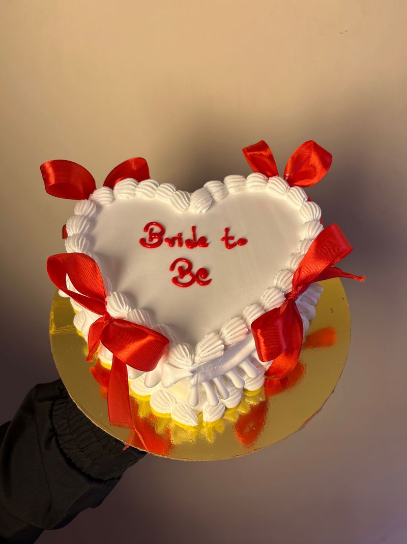 Romantic Bride-to-Be Heart Cake- 1 pound