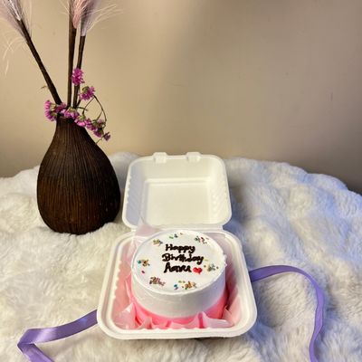 Minimalist Happy Birthday Bento Cake