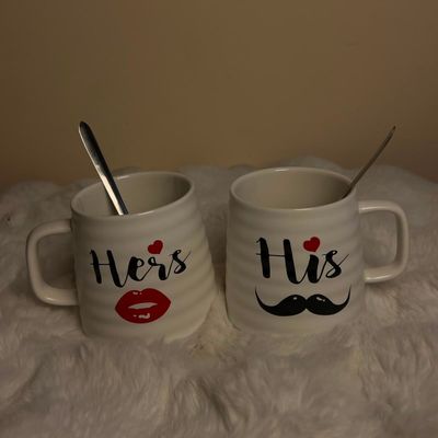 His & Hers Ceramic Couple Mug Set
