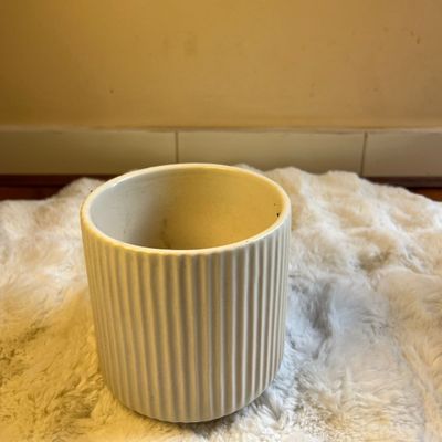 Tri-Tone Terracotta & White Ceramic Planter