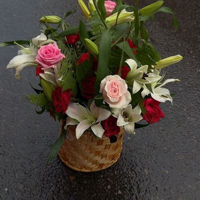 Enchanting Blush & Lily Basket