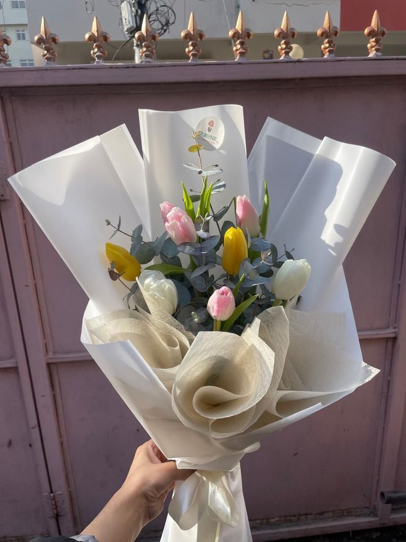 The Vibrant Spectrum – 8-Stem Multi-Colored Premium Tulip Bouquet
