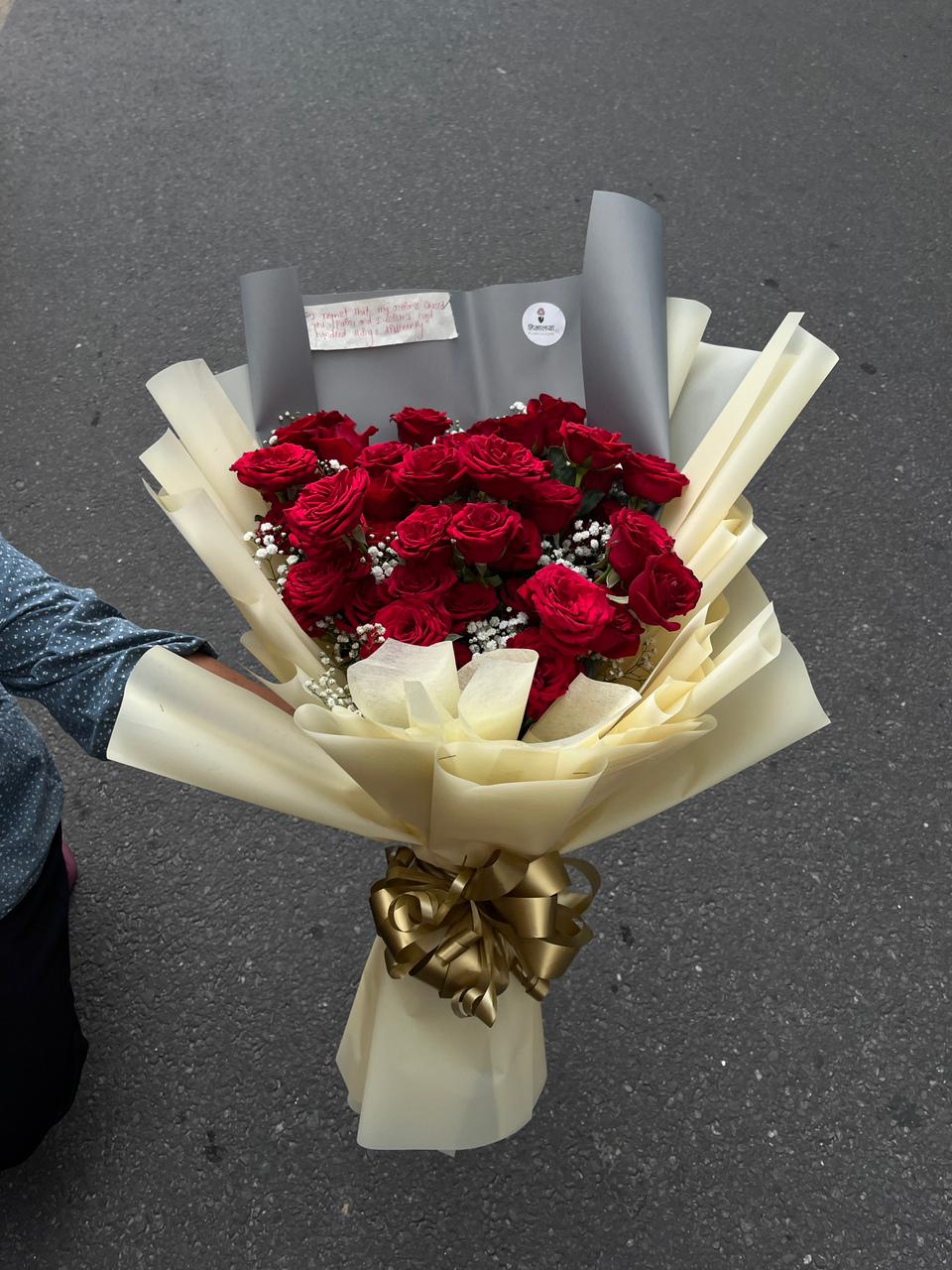 Please note: Exact rose color shades and filler greenery varieties may vary slightly depending on seasonal availability to ensure peak-fresh quality.