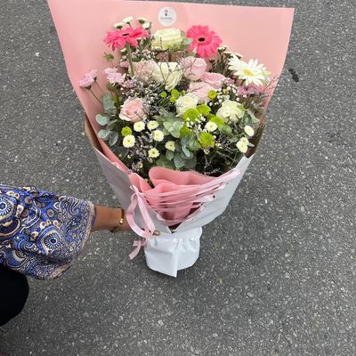 The Pastel Harmony Gerbera & Rose Bouquet