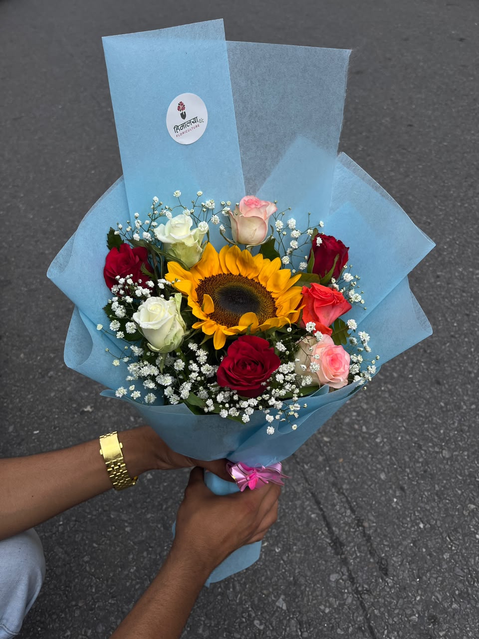 As flowers are natural products, bloom size, color shades, and appearance may vary slightly from the images shown. If any flowers or wrapping materials are unavailable due to seasonal availability, they will be replaced with similar items of equal or greater value while maintaining the bouquet's overall style and quality. To enjoy longer-lasting freshness, keep the bouquet in clean water and away from direct sunlight and heat.