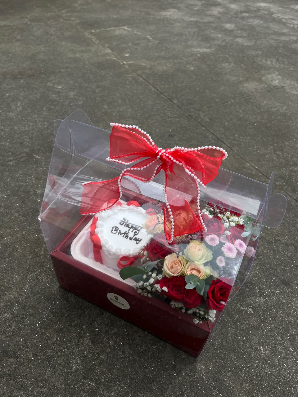Cake design, flower colors, and arrangement style may vary slightly depending on availability and customization requests while maintaining the overall beauty and quality of the combo. Store the cake properly and keep flowers in fresh water for the best experience.