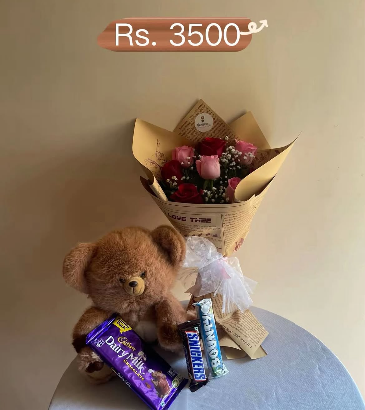 Rose colors and varieties, teddy design, and chocolate packaging may vary slightly depending on availability while maintaining the overall quality and value of the combo. Chocolates are packed carefully to ensure freshness; however, slight melting may occur during hot weather. Please keep chocolates away from direct sunlight and excessive heat.
