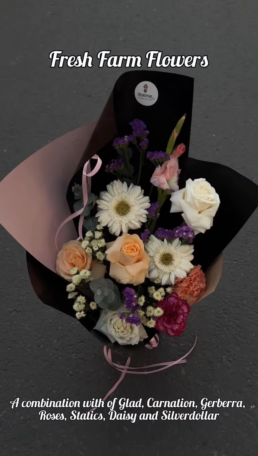 Flower varieties and colors may vary slightly depending on seasonal availability. Certain flowers may be replaced with similar blooms while maintaining the overall design, color harmony, freshness, and quality of the arrangement.