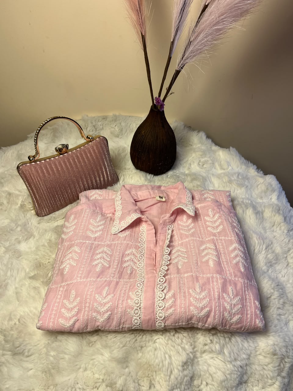 The design, color, size, and style of the kurtha set and handbag may vary depending on stock availability. Suitable replacements of equal or greater value will be provided while maintaining the overall quality, elegance, and presentation of the gift combo.